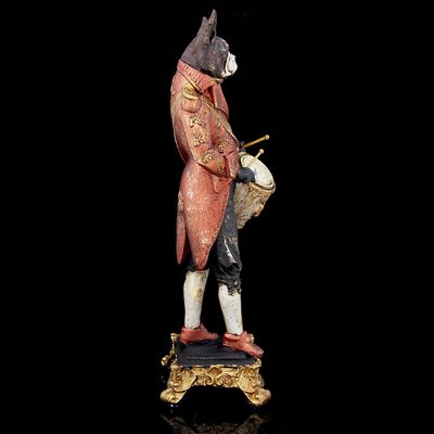 Фигурка полистоун «Английский шарж. Бульдог барабанщик с часами», 39×12×14.5 см