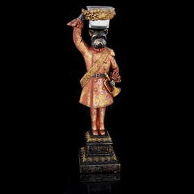 Фигурка - подсвечник на 1 свечу «Английский шарж. Пёс вояка», полистоун, 29×10×11.3 см