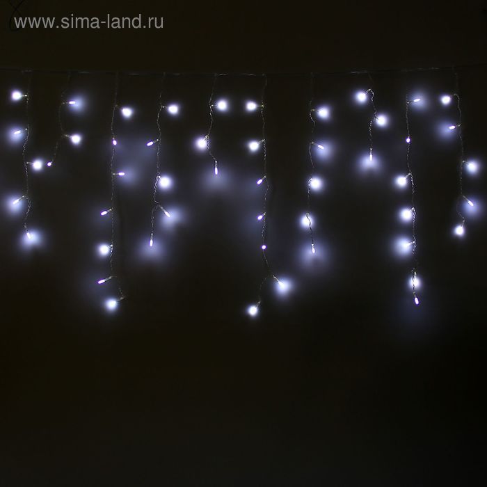 БАХРОМА "Игла", Ш:1.2 м, В:0.6 м. Н.С. LED-60-220V, контр. 8 режимов, БЕЛЫЙ - Фото 1