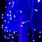 Гирлянда «Бахрома» 4 × 0.6 м, IP44, прозрачная нить, 180 LED, свечение синее, мерцание белым, 220 В - Фото 3