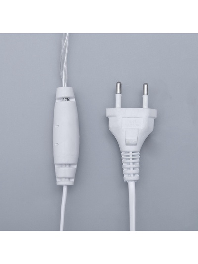 Гирлянда «Бахрома» 4×0.6 м, IP44, прозрачная нить, 180 LED, свечение синее, мерцание белым, 220 В
