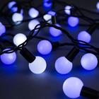 Гирлянда «Нить» 10 м с насадками «Шарики 2.5 см», IP44, тёмная нить, 100 LED, свечение бело-синее, мигание, 220 В - фото 8422887