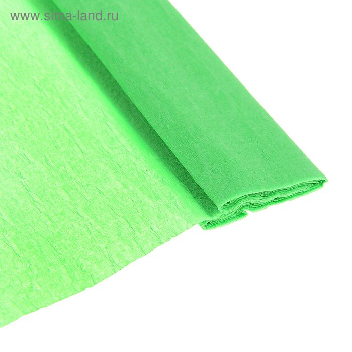 Бумага крепированная 50 х 200 см, в рулоне, 32 г/м2, светло-зелёная - Фото 1