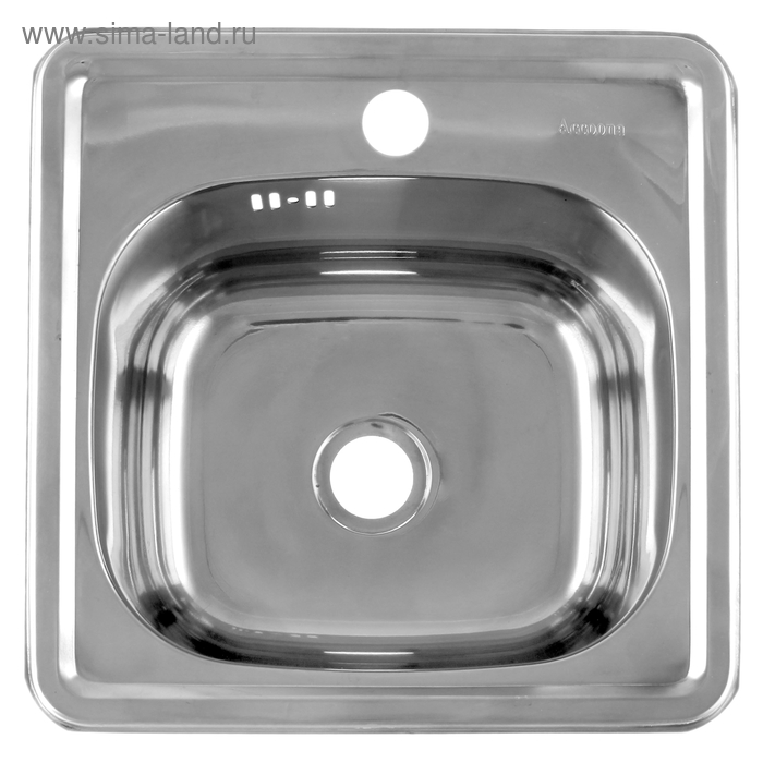 Мойка кухонная Accoona A23838, врезная, толщина 0.8 мм, 380 х 380 х 160 мм, глянец - Фото 1