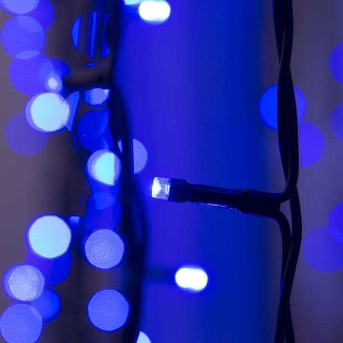 Гирлянда «Занавес» 2 × 3 м, IP44, УМС, тёмная нить, 760 LED, свечение синее, 220 В - фото 1899473533
