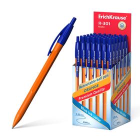 Ручка шариковая ErichKrause R-301 Matic Orange, узел 0.7 мм, автоматическая, стержень синий