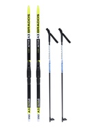 Комплект лыжный: пластиковые лыжи 150 см без насечек, стеклопластиковые палки 110 см, крепления SNS, цвета МИКС 1168561 Комплект лыжный: пластиковые лыжи 150 см без насечек, стеклопластиковые палки 110 см, крепления SNS, цвета МИКС 1168561