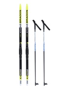 Комплект лыжный: пластиковые лыжи 150 см без насечек, стеклопластиковые палки 110 см, крепления SNS, цвета МИКС - Фото 23