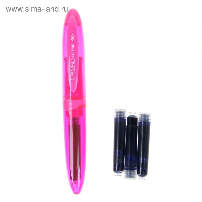 Набор ручка перьевая с 3-мя сменными капсулами с чернилами 1,5х16х7,5 см - Фото 1