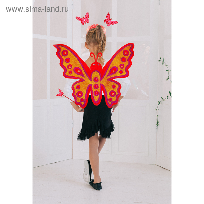 Карнавальный набор "Бабочка", 3 предмета: крылья, ободок, жезл, 3-5 лет - Фото 1