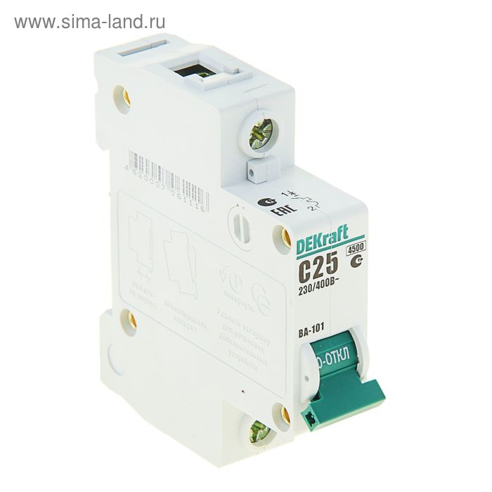 Выключатель автоматический, однополюсный, 25А - Фото 1