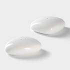 Набор для специй BellaTenero, 3 предмета: солонка 40 мл, перечница 40 мл, подставка, на бамбуковой подставке, фарфор, белый - Фото 4