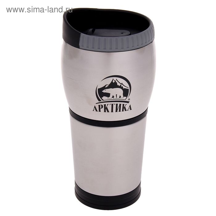 Термокружка "Арктика", невакуумная нерж., автомобильная без ручки 400 мл "Стальная" - Фото 1