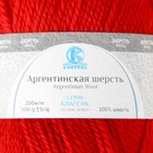 Пряжа для вязания спицами, крючком «Камтекс. Аргентинская шерсть», 100% импортная полутонкая шерсть 200 м/100 г, (046 красный) - Фото 4