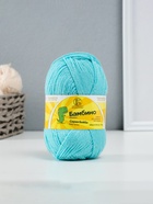 Пряжа для вязания спицами, крючком «Камтекс. Бамбино», 35% шерсть меринос, 65% акрил, 150 м/50 г, (023 св. бирюзовый) - Фото 2