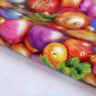 Бумага упаковочная глянцевая в рулоне "Ёлочные шарики с Новым годом", 70х100 см, 80 г/м2 - Фото 1