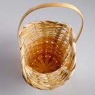 Корзина плетёная для хранения, 21×21×14 см, ручка h=15 см, бамбук - Фото 3