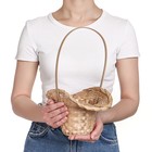 Корзина плетёная для хранения, 21×21×14 см, ручка h=15 см, бамбук - Фото 4