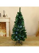 Ёлка светодиодная «Эксклюзив цветные огоньки» 140 см, диаметр нижнего яруса 70 см, 380 ПВХ веток, 9 режимов, свечение мульти 1108613