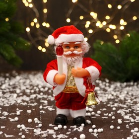 Дед Мороз "Со свечой и  подарком/колокольчик" 16 см, микс