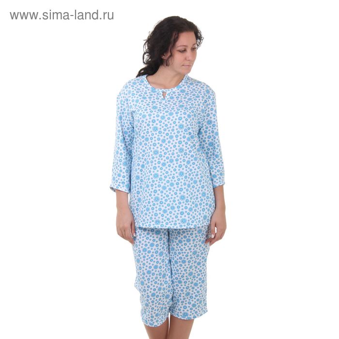 Пижама женская (кофта, бриджи), размер 50, цвет микс (221Ф185) - Фото 1