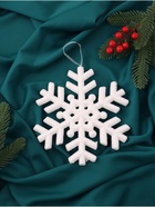 Ёлочная игрушка «Зимнее волшебство. Снежинка белый с блёстками», d=20 см, белый - фото 57909863