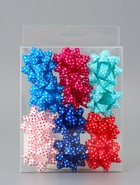 Подарочный Бант - звезда №5 в горох, для упаковки подарков, набор 12 шт. АССОРТИ - Фото 10