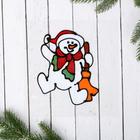 Наклейка на стекло "Снеговик с метлой" 15,5х12 см - Фото 2