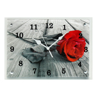 Часы настенные, серия: Цветы, "Красная роза", 25х35 см - фото 1539816