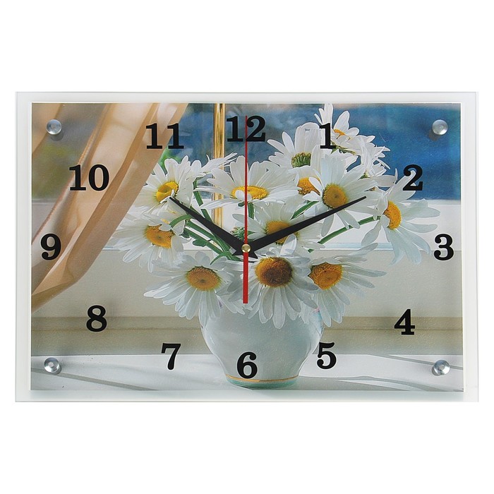 Часы настенные, серия: Цветы, "Ромашки", 25х35  см - фото 1905308045
