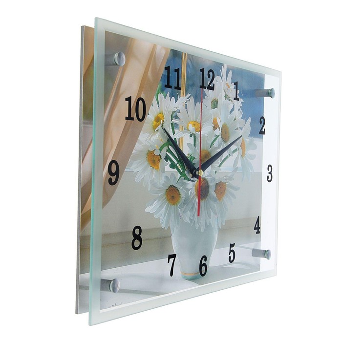 Часы настенные, серия: Цветы, "Ромашки", 25х35  см - фото 1905308047