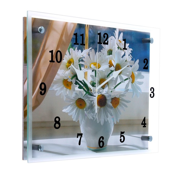 Часы настенные, серия: Цветы, "Ромашки", 25х35  см - фото 1883200955