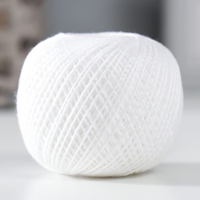 Пряжа для вязания спицами, крючком «ПНК Кирова. Ирис», 150 м/25 г, 100% мерсеризованный хлопок, цвет 0101