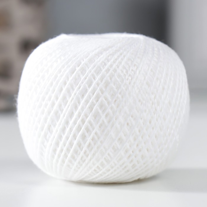 Пряжа для вязания спицами, крючком «ПНК Кирова. Ирис», 150 м/25 г, 100% мерсеризованный хлопок, цвет 0101 - Фото 1