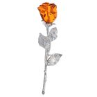 Брошь "Янтарь" цветок роза, цвет коньячный - Фото 1