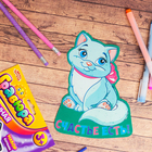 Гравюра форменная А5 "Кошка" с полноцветной основой - Фото 2