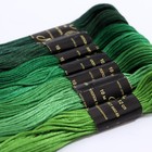 Набор ниток мулине «Цветик-Семицветик», 10 ± 1 м, 7 шт, цвет зелёный спектр - фото 9968415