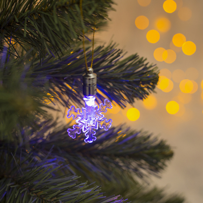 Подвеска световая "Снежинка малая" 7см., (батарейки в комплекте) 1 LED, RGB
