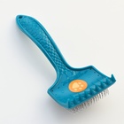 Щётка - пуходёрка большая мягкая с каплями, основание 68×48 мм, бирюзовая - Фото 4