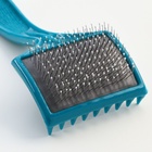 Щётка - пуходёрка большая мягкая с каплями, основание 68×48 мм, бирюзовая - Фото 5