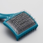 Щётка - пуходёрка большая мягкая с каплями, основание 68×48 мм, бирюзовая - Фото 7