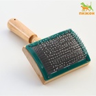 Щётка - пуходёрка деревянная с каплями и рамкой, основание 70×50 мм - Фото 3