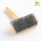 Щётка - пуходёрка, основание 110×58 мм, жёсткая, для «Кавказца», дерево - Фото 3