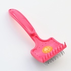 Щётка - пуходёрка средняя мягкая с каплями, основание 59×49 мм, розовая - Фото 4