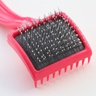 Щётка - пуходёрка средняя мягкая с каплями, основание 59×49 мм, розовая - Фото 5