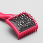 Щётка - пуходёрка средняя мягкая с каплями, основание 59×49 мм, розовая - Фото 7