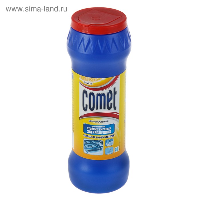 Порошок чистящий COMET с дезинфицирующими свойствами "Лимон" в банке 475 г - Фото 1