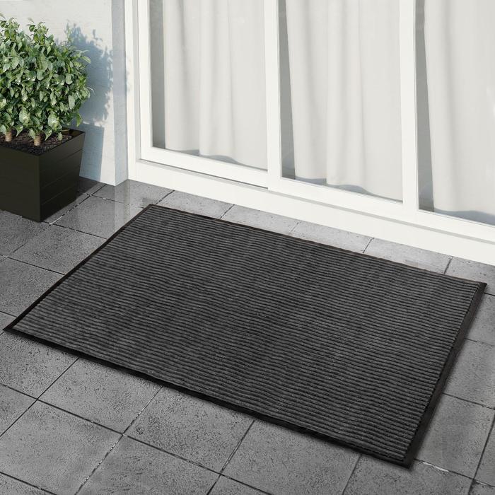Коврик придверный влаговпитывающий, ребристый, «Стандарт», 120×150 см, серый - Фото 1