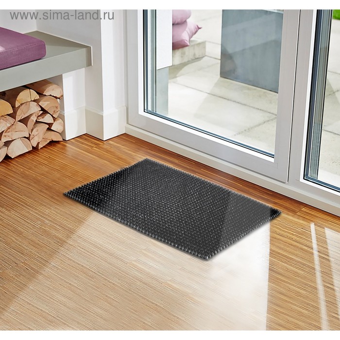 Покрытие ковровое щетинистое «Травка», 45×60 см, чёрное - Фото 1