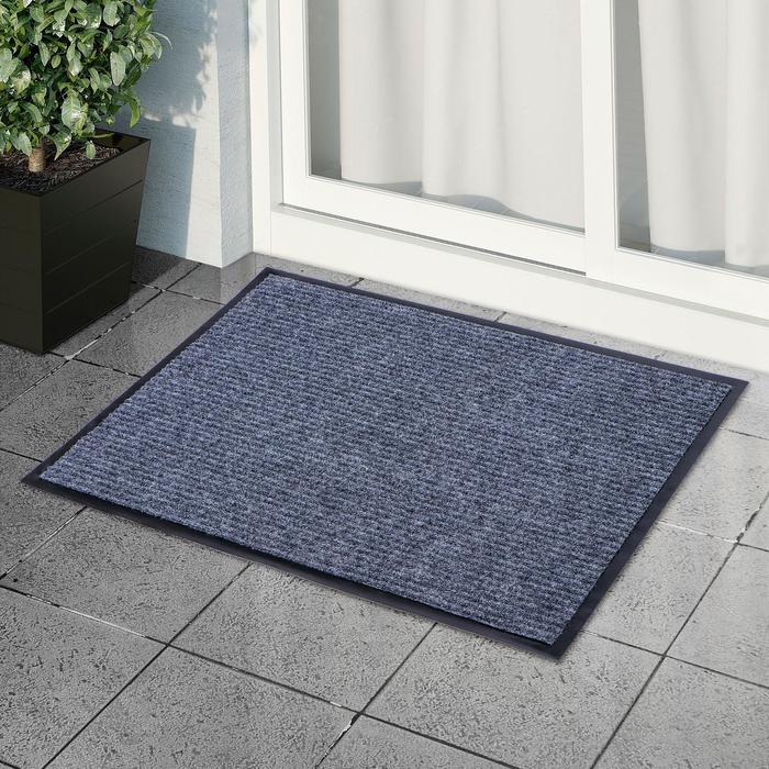 Коврик придверный влаговпитывающий, ребристый, «Стандарт», 60×90 см, серый
